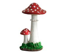 Générique Statue de Jardin de Champignons, Décoration d'Intérieur de Champignons - Figurines Colorées, Sculptures de Jardin Créatives, Décoration de Pièce en Résine Rouge