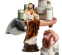 Générique Statue de Jésus | Décoration de Table Jésus en Résine de 21 cm,Sculpture Chrétienne Collectionnable pour Espace Prière Salon Cérémonie Chambre Église Bibliothèque Maison