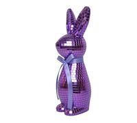 Générique Statue De Lapin Disco - Décorations De Pâques en Forme De Lapin Boule Disco Miroir | Décor Réfléchissant De Figurines De Lapins De Pâques pour Centres De Table, Maison, Mariage (Violet)