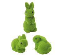 Générique Statue de Lapin,Figurine d'animal Flockée,Lapin Couvert de Mousse Végétale | pour Bureau Table de Nuit Maison Jardin Pelouse Étagère Dortoir