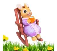 Générique Statue de Lapin | Lapin Mignon sur Chaise à Bascule - Statues de Jardin,pour Pâques, Décoration Maison, Fête de Crémaillère, Table, Étagère, Jardin, Pelouse, Patio, Décoration