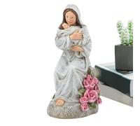 Générique Statue de Mère Tenant Son Fils | Petite Sculpture Familiale,Sculpture en Résine avec Éclairage LED pour Vitrine Bibliothèque Table de Nuit Coiffeuse