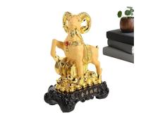 Générique Statue de Mouton Chinois 2027 Statue Décorative en Résine Dorée | Décoration Maison Nouvel An Chinois Décoration pour Voitures, Vitrine, Maison, École, Bureau, Cafés, Librairies,