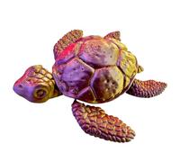 Générique Statue De Tortue Marine - Sculpture Tortue de Mer Anti-Stress Imprimée en 3D pour Table - Ornement de Bureau, Figurine Animale Interactive avec Articulations Mobiles