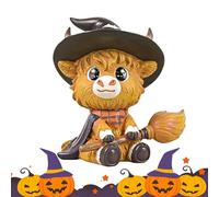 Générique Statue De Vache Highland Halloween | Statuette de Nain de Vache Highland pour Maison - Figurine Animale en Résine Décorations Festives Halloween pour Cheminée Étagère Salon