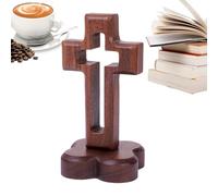 Générique Statue,Décoration d'Intérieur en Bois pour Pâques Catholique - Sculpture Religieuse avec Socle à Fleurs | pour Salon Chambre Salle de Bain Bureau Étagère Murale Église Fête Mariage