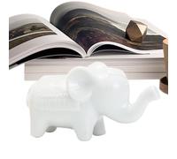 Générique Statue d'Éléphant Sculpture Céramique Collectionnable | Petite Figurine Statue Éléphant pour Décoration d'Intérieur Salle De Séjour, , Ferme, Fêtes, Plateau À Étages, Blanc