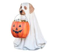 Générique Statue fantôme de Chat d'halloween - Figurine de fantôme 200 g | de Chien en résine avec Panier à Bonbons à la pour décoration intérieure et extérieure, Ornement de Chat Mignon pour ex