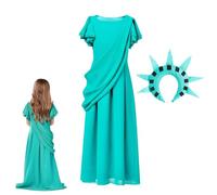 Générique Statue Of Costume - Kids Cosplay Dress | Landmark Outfit | Historical Fancy Dress | Patriotic Costumes for Halloween & School Play Classic Lady Dresses for Sized XS S M L