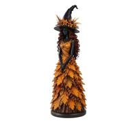 Générique Statue Sorcière Automne Enchantée Résine, Déco Table Halloween | Figurine sorcière en résine peinte à la main, Finition vintage qui apporte une touche chaleureuse et enchantée