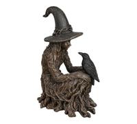 Générique Statue Sorcière Centre de Table Résine Corbeau Gothique Effrayant
