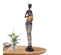 Générique Statues africaines - Figure de Femmes africaines d'art de Collection - Ornements de décor d'étagère de Table en résine, décor d'étude de bibliothèque d'entrée de Salon