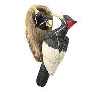 Générique Statues d'oiseaux de Jardin | Statue De Pic pour Tronc d'arbre - Figurine en Résine Animaux en Position De Nourrissage pour Jardin Entrée Pelouse Allée