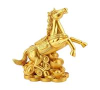 Générique Statuette Cheval - Figurine De Collection en Résine Dorée De La Prospérité - Figurine Année du Cheval - pour Voiture, École, Bureau, Café, Salon, Exposition, Chevet, Fête, Festival,