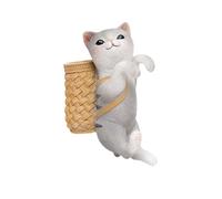 Générique Statuette de Chat Suspendue, Support pour Pot de Fleurs en Forme d'animal, Figurine Mignonne, Légère, Compacte et Résistante à l'usure en, Chat Gris
