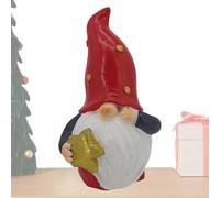 Générique Statuette de Nain de Jardin - GNOME Décoration de Noël,Nain en Résine avec Barbe Blanche pour Anniversaire Jardin Salon Bibliothèque Plage Balcon