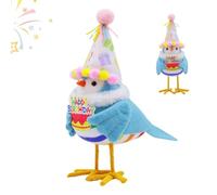 Générique Statuette Oiseau Figurine De Bureau Design Chapeau Artisanat | Décorations Anniversaire Oiseau Pour Plateau Étagé Vitrine Maison Chevet Fête Salle De Jeux Chambre Enfant