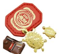 Générique Statuette Tortue avec Étui en Cuir Mignon Petit Ornement Richesse