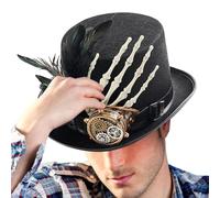 Générique Steampunk Hat - Skeleton Hand Vintage Top Hat for Women & Cosplay