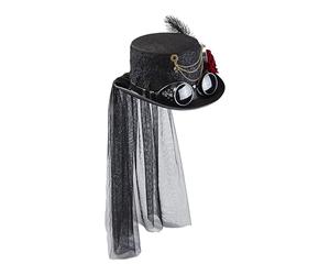 Générique Steampunk Top Hat, Gothic Costume Headwear, Stylish Womens Hat For Cosplay And Parties With Decorative Details, Hats Accessories Feature, Masquerade Festival Tea Party Prop