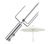 Générique Steel Beach Umbrellas Stand with 4 Legs, Portable Compact Outdoor Metal Base Holder, Adorable Sand Lawn, Security and Stable Umbrella Support for Beach Picnic Use