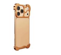 Générique SteelGuard 17 Pro Max Phone Case: Minimalist Metal Design, Corner & Camera Protection & Heat Dissipation for iPhone 17 Pro Max (Coffee Gold)