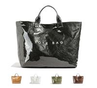 Générique Stellaya Tote Bag, 2025 New Womens Letters Thick Pvc Tote Bag, Stellaya Womens Letters Print Large Kraft Paper (Black)