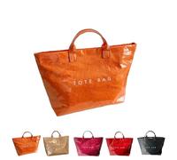 Générique Stellaya Tote Bag, Pvc Women Letters Print Tote Bag, Fashionable Leopard Print Bags, Retro Large Print Handbags (F)