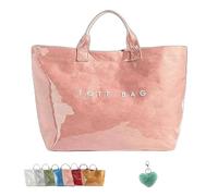 Générique Stellaya Womens Letters Print Tote Bag, Stellaya Fashion Retro Tote Bag, Large PVC Kraft Material (Pink)