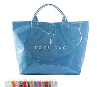 Générique Stellaya Womens Letters Print Tote Bag,Stellaya Fashion Retro Tote Bag,PVC Large Kraft Paper for Women (Blue)
