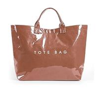 Générique Stellayas Womens Letters Print Tote Bag,New Women's PVC Kraft Paper Tote Bag,Stellaya Fashion Retro Totes Bags (Light Brown)