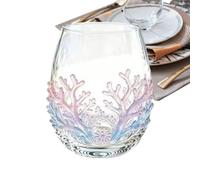 Générique Stemless Wine Glass - Handcrafted Starfish & Coral | 3D Glassware