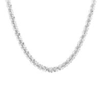 Générique Sterling-Silber-Kette S925, funkelnde Stern-Halskette in Silber, verstellbare Länge 16-18 Zoll, silbernes Perlen-Design, nickelfrei für empfindliche Haut, für Liebhaber von Trend-Schmuck