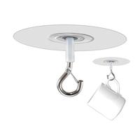Générique Stick Ceiling Hooks Heavy Duty - Waterproof Adhesive Hooks with Safety Clasp | Strong Wall Hangers for Indoor Outdoor Use Hanging Plants Lights Wind Chimes Decorations, 6.5 * 6.5 * 4.5cm