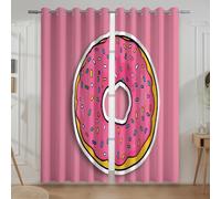 Générique Sticker Donut Simple Rideau pour Chambre d'enfant - Réduction du Bruit Rideau Occultant avec Oeillets, Magenta, 117L X 228H cm (2 Panneaux)