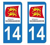 Générique Sticker immatriculation 14 - Nouvelle région Normandie - Auto
