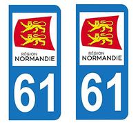 Générique Sticker immatriculation 61 - Nouvelle région Normandie - Auto