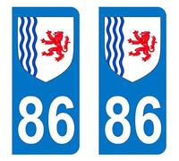 Générique Sticker immatriculation 86 - Blason Nouvelle Aquitaine - Auto