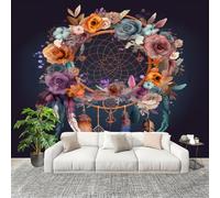 Générique Sticker Mural 3D Papier Peint Panoramique 3d Art Attrape-RêVes Peler Et Coller Fresque Murale 200x140 cm Bleu Foncé Papier Peint Photo Créatif enfants DIY Salon intérieure Bureau Crèche