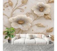 Générique Sticker Mural 3D Papier Peint Panoramique 3dLuxeFloral Peler Et Coller Fresque Murale 250x175 cm Blanc Papier Peint Photo Créatif enfants DIY Salon intérieure Bureau Crèche