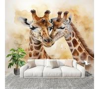 Générique Sticker Mural 3D Papier Peint Panoramique Girafe ThèMe Peler Et Coller Fresque Murale 400x280 cm Brun Papier Peint Photo Créatif enfants DIY Salon intérieure Bureau Crèche