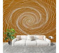 Générique Sticker Mural 3D Papier Peint Panoramique Lignes D'Illusion D'Optique Peler Et Coller Fresque Murale 200x140 cm Jaune Papier Peint Photo Créatif enfants DIY Salon intérieure Bureau Crèche
