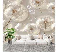 Générique Sticker Mural 3D Papier Peint Panoramique Pissenlit RêVeur Peler Et Coller Fresque Murale 350x256 cm Blanc Papier Peint Photo Créatif enfants DIY Salon intérieure Bureau Crèche