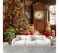 Générique Sticker Mural 3D Papier Peint Panoramique ThèMe De NoëL Peler Et Coller Fresque Murale 300x210 cm Brun Papier Peint Photo Créatif enfants DIY Salon intérieure Bureau Crèche