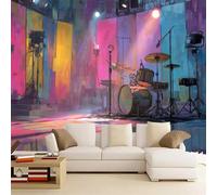 Générique Sticker mural haute qualité Batterie Autocollant Mural 430 x 300 cm Instruments De Musique Girafe Déco murale autoadhésive Pour Chambre Salon Enfants Bébé Pépinière