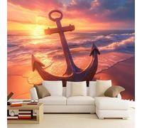 Générique Sticker mural haute qualité Bord De La Mer Autocollant Mural 200 x 140 cm Ancre Flottante Girafe Déco murale autoadhésive Pour Chambre Salon Enfants Bébé Pépinière