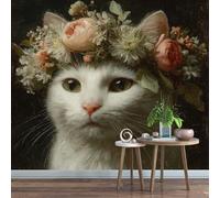 Générique Sticker mural haute qualité Dieu Chat Autocollant Mural 350 x 245 cm Chat Blanc Girafe Déco murale autoadhésive Pour Chambre Salon Enfants Bébé Pépinière