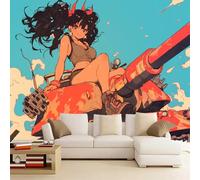 Générique Sticker mural haute qualité Réservoir Autocollant Mural 250 x 175 cm Char Girafe Déco murale autoadhésive Pour Chambre Salon Enfants Bébé Pépinière