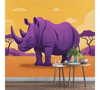 Générique Sticker mural haute qualité Rhinocéros Autocollant Mural 200 x 140 cm Animal Girafe Déco murale autoadhésive Pour Chambre Salon Enfants Bébé Pépinière