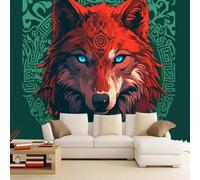 Générique Sticker mural haute qualité Roi Des Loups Autocollant Mural 365 x 254 cm Tête De Loup Girafe Déco murale autoadhésive Pour Chambre Salon Enfants Bébé Pépinière